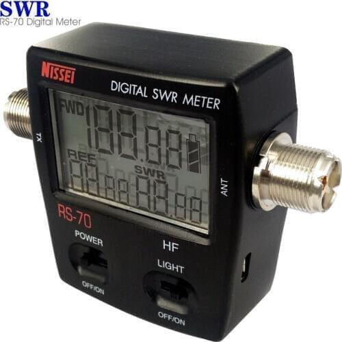 RS-70 Digital SWR/Watt Meter LED Shortwave HF 1.6-6.0 MHz 200W M Type Connector Fwd Rev Power VSWR for Walkie Talkie RS70
