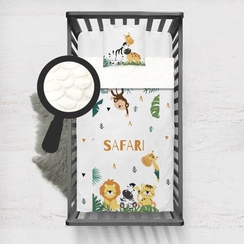 Kids Minky Blanket Super Soft and Warm Baby Blankets Children for Couch and Bed White Safari Lion Leaf Pattern 258