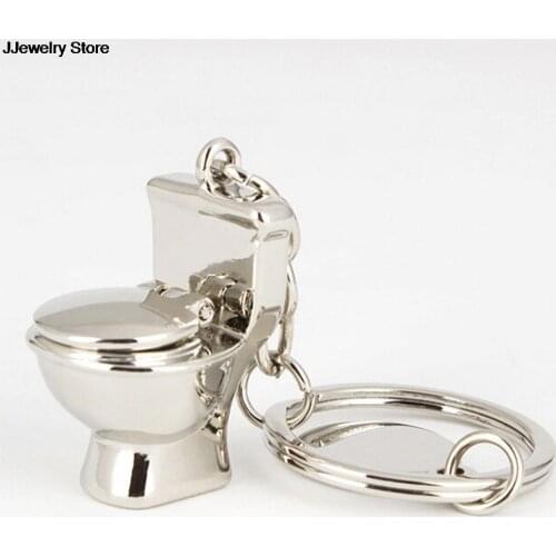 Hot Classic 3D Keychain Bathroom Cute Creative Gift Trinket Cute Key Chain Mini Toilet Key Ring Chain