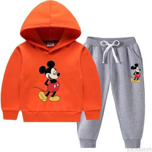 Children Clothing Set Baby Boy Girl Hoodies Sweatshirt+Pants 2pcs Clothes Sport Suits Mickey Mouse Toddler Tracksuit