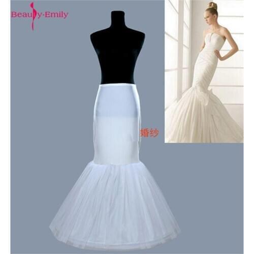Beauty-Emily Big Fishtail Underskirt Mermaid Petticoat For Wedding dress White Fashin Design Soft Crinoline Wedding Accessories