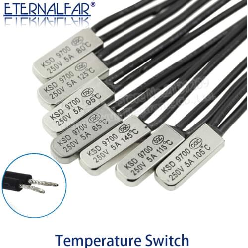 KSD9700 5A 250V 15C 35C 40C 55C 60C 75C 80C 85C 90C 95C 100C 155C NO NC Thermostat Thermal Protector fuses Temperature Switch