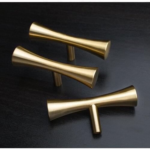 Goo-Ki Brass Gold Cabinet Handles Goldenwarm Furniture Hardware T Bar Kitchen Door Pulls Dress Knobs Drawer Handles