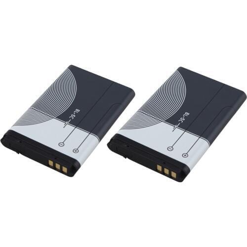2pcs/set 1020mAh BL-5C Li-ion Rechargeable Phone Battery For NOKIA C2-01 N70 N72 C2-02 C2-03 C2-06 X2-01 5130 2610 Batteries