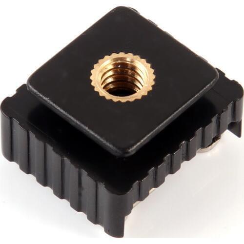 Metal Flash Hot Shoe Mount Adapter to 1/4" Thread for Studio Light Stand Tripod