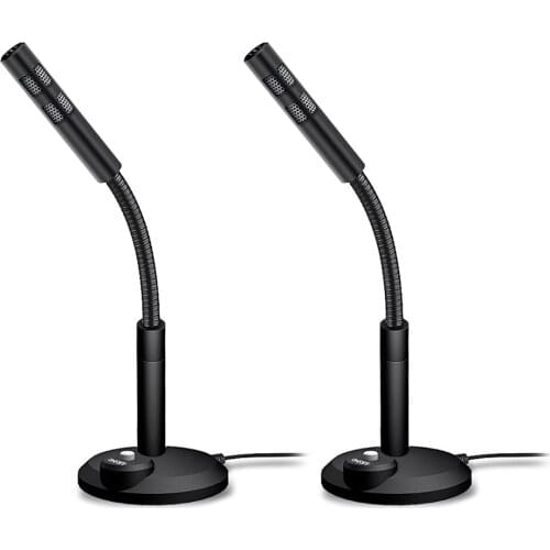 VODOOL Adjustable Computer Desktop Microphone Portable Gaming Studio Speech Live Microphone Stand Mic with Holder for Desktop PC