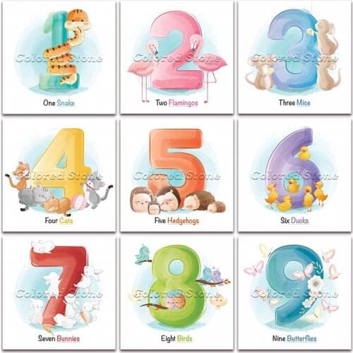 New Diamond painting Cartoon Animals Figure flamingo hedgehog duck snake 5D DIY Full Square Drill embroidery 3D Round mosaic 198