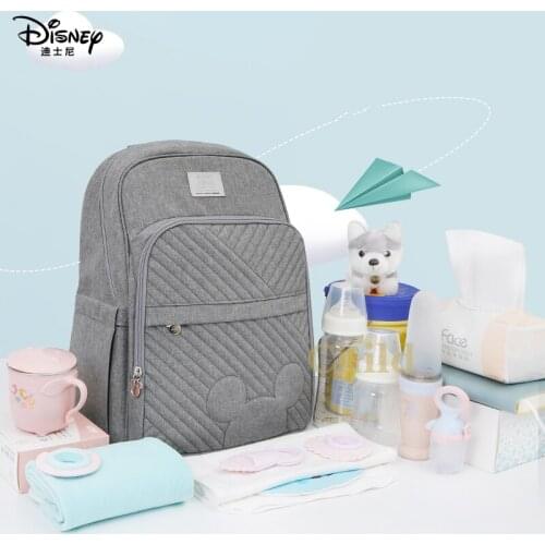 Disneys New Fashion Womens Bag Multifunctional Mother and Baby Bag Backpack Large Capacity Simple Mommy Bag