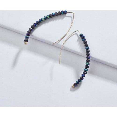 ZWPON 2019 New Bunch Faceted Beaded Earrings for Women Fashion Jewelry Gold Fish Hook Earrings Wholesale