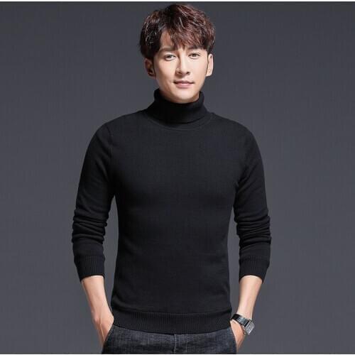 MRMT 2021 Brand New Autumn Mens Sweaters Long-sleeved Pure Color High-necked for Male Sweater