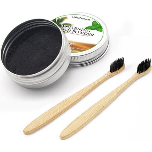 Teeth Whitening Oral Care Charcoal Powder Natural Activated Whitener Hygiene Dental Bamboo Charcoal Tooth Powder With Toothbrush