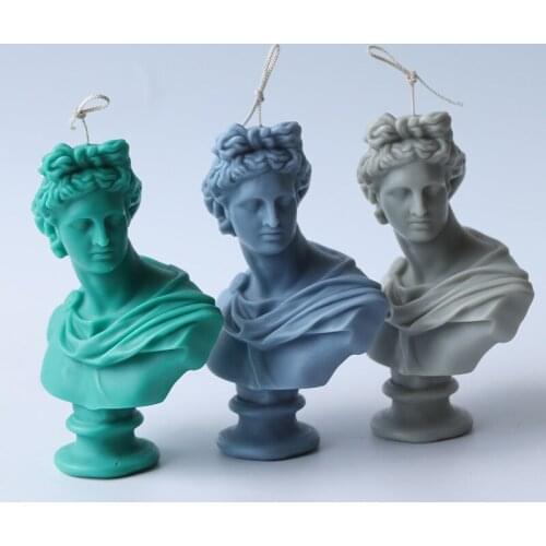 Large Apollo portrait silicone mold DIY crafts home decoration ornaments handmade aroma candle mold resin plaster statue mold