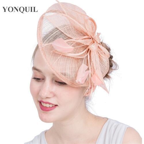Sinamay Wedding Fashion Headwear Ladies Cocktail Race Headpiece Fascinator Hat Sinamay Occasion Mariage Headdress Accessories