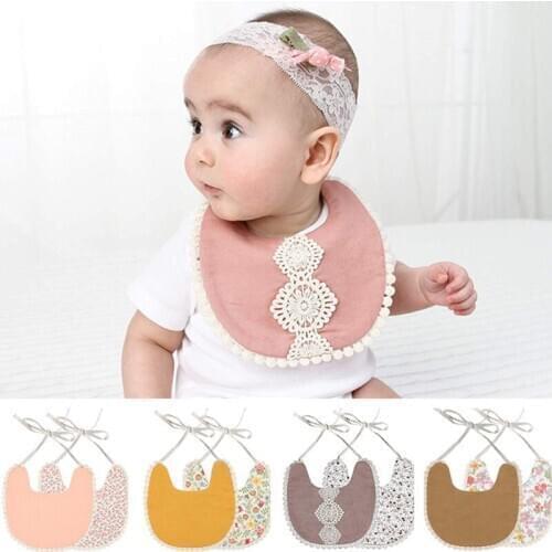 Baby Bibs Tassel Saliva Towel Cotton Cute Bib Dribble Bandana Scarf Boys Girls 1PC Double Side Bibs Vintage Newborn