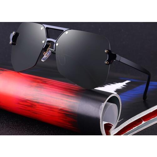 2018 New Europe and the United States irregular gray ants frameless sunglasses men and women Sunglasses Oculos De Sol UV400