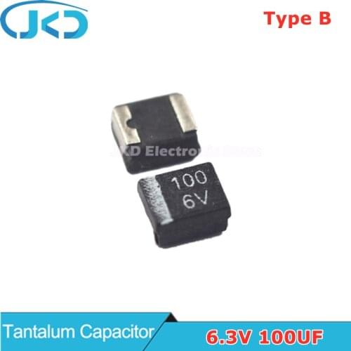 10pcs 6.3V 100UF SMD Tantalum Capacitor Type B 3528 B3528 100UF6.3V Original