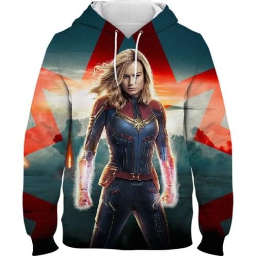 The Avengers Captain Marvel 3D Print Graphic Cosplay Halloween Hoodies Party Wide-waisted Sweatshirts XS-3XL Tops Clothing