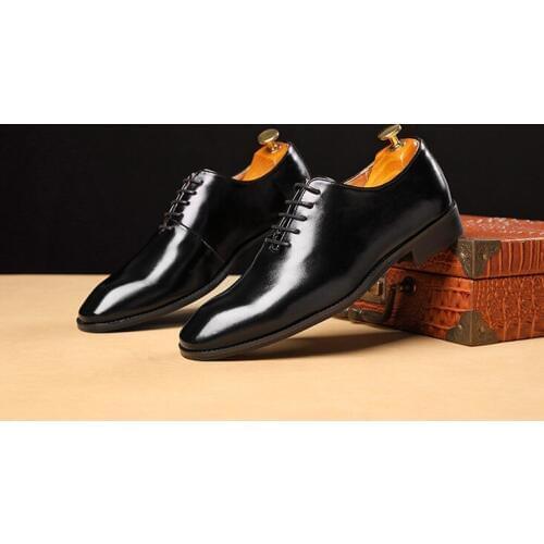 Sapatos Social Masculino British Style Men Shoes Classic Pointy Lace Up Mens Patent Leather Shoes Genuine Leather Oxford shoes