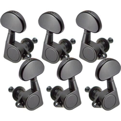 Pack of 6 Iron Full Closed Tuning Pegs Tuning Keys Black for Electric/Acoustic