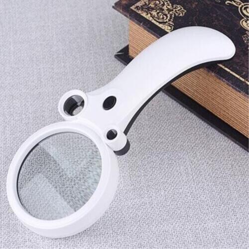 2.5X 4.5X 25X 55X LED Illuminated Handheld Reading Magnifying Glass Magnifier Jewelry Loupe with UV Lamps for Old Man