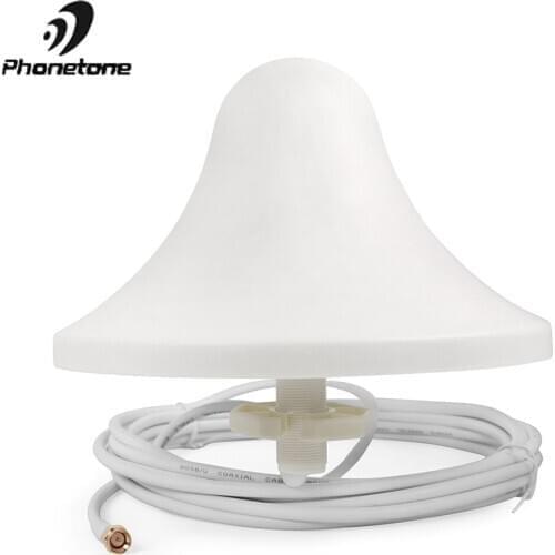 Internal Omni-directional Antenna 800~2500MHz with 5m White Cable with SMA Male Connector to Connect Mobile Phone Signal Booster