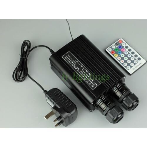 Fiber optic light source 32w RGBW led light engine wireless RF remote flash, fade, jump modes for optical fiber light decoration