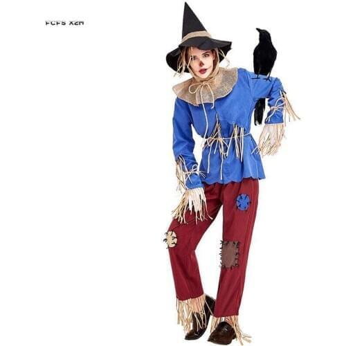 M-XL Women Halloween Scarecrow Costumes Female Beggar Cosplay Carnival Purim Parade Stage Nightclub Bar Role play party dress