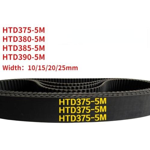Arc HTD 5M Timing belt C=375/380/385/390 width10/15/20/25mm Teeth 75 76 77 78 HTD5M synchronous Belt375-5M 380-5M 385-5M 390-5M