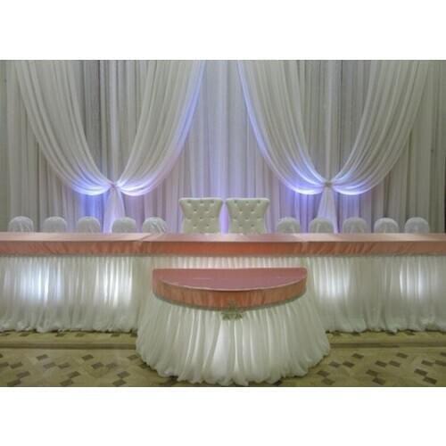10ft x 20ft ice silk Wedding Backdrop Pure White Wedding drape and curtain wedding decoration fast delivery