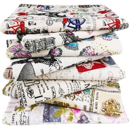 100% Natural Cotton Linen Fabric Sewing Cloth DIY Patchwork Cushion Cover Tablecloth Quilting Tilda Textile
