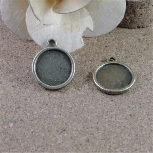 100pcs/lot Vintage Round 2-Sided Cabochon Base 16mm Inner Size DIY Jewelry Findings