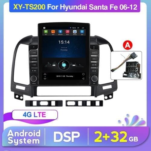 2G+32G For Hyundai Santa Fe 2 2006 2007 2008 2009 2010 2011 2012 Car multimedia video player FM DVR Carplay 4G SIM