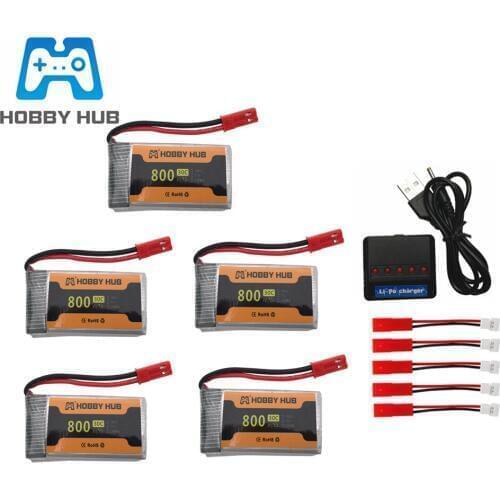 3.7V 800mAh 902540 Lipo Battery For MJX x400 X300C X800 RC Quadcopter drone Spare Part 3.7v battery jst plug and charger set
