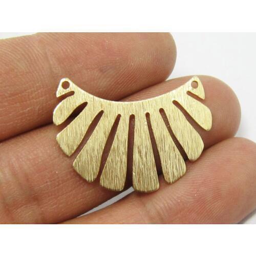 Brass necklace chain connector 30x22x0.8mm Crown shaped Raw brass sun charm -20pcs R724
