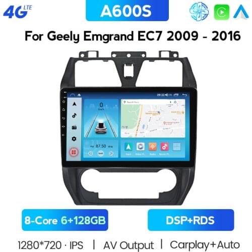 6G + 128G DSP Android 2 Din 4G NET Car Radio Multimedia Video Player For Geely Emgrand EC7 EC715 EC7-RV EC718 2012 -2014 Carplay
