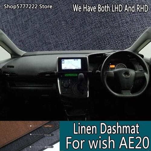 Car Styling Linen Dash Mat Covers Dashmat Dashboard Pads Accessories For Toyota Wish AE20 2010-202021 2011 2012 2013 2018 RHD