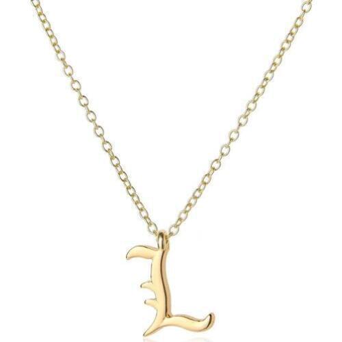 Cursive English letter L name Sign Personality pendant chain necklace alphabet Initial sign friend family gift necklace jewelry