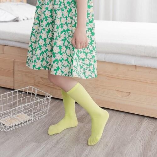 Girls Candy Color Ice Stockings Summer Breathable Cotton Mosquito Socks Baby Over the Knee Ultra-thin Multicolor Stockings
