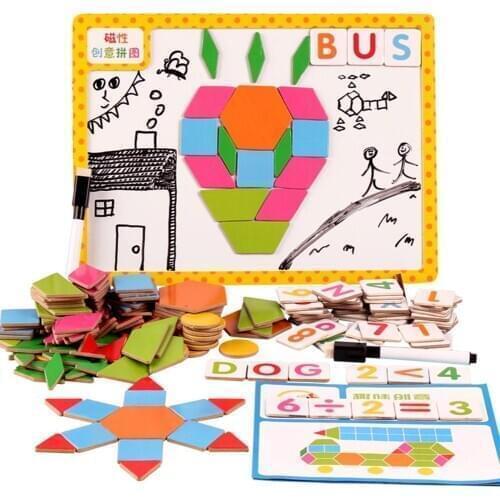 Kids Magnetic Blocks Geometric Puzzles Set Educational Montessori Learning Toys kids Educational Toys for Children Gifts