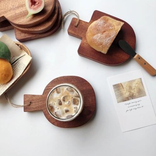 Ebony Wood Bread Board Wooden Kitchen Mini Cutting Support Sushi Dessert Food Breakfast Plate Serving Tray Toast Cake Holder