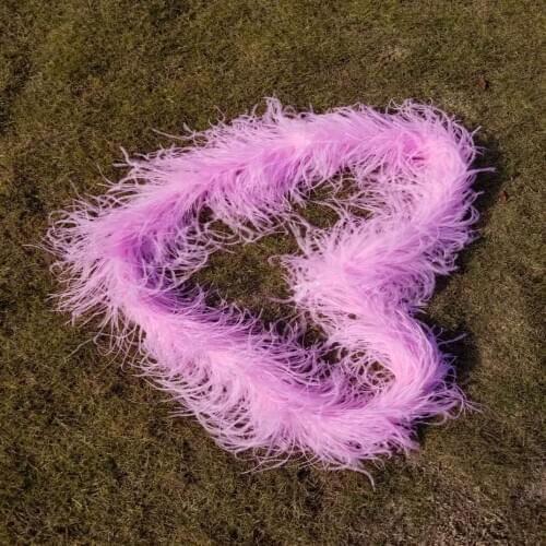 Hot Selling Wholesale 10 Meters Long 5 Layer Deep Pink Ostrich Feather Weddings Parties Home Improvement Scarves Decoration