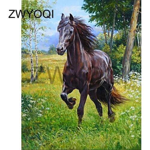 Full Square Diamond mosaic horse animal Full Round Diamond painting horse 5D DIY Diamond embroidery Cross stitch horse animal