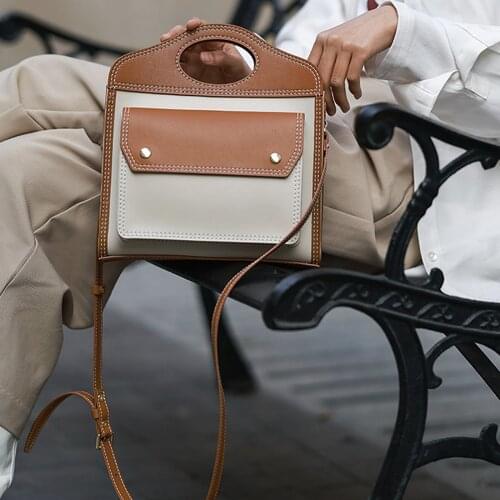 Handmade Leather Handbag Making Kit, DIY Crossbody Bag with Adjustable Shoulder Strap, Make Your Own Tote Bag Leathercraft