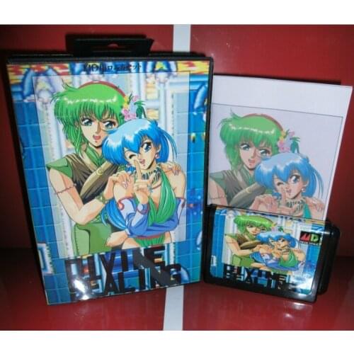 MD games card - Divine Sealing Corps Japan Cover with Box and Manual for MD MegaDrive Genesis Video Game Console 16 bit MD card