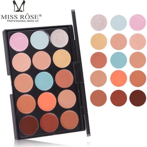 Miss rose face makeup base concealer palette waterproof long lasting 15 colors contouring makeup concealer cream MS120