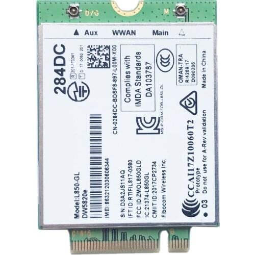 DW5820E L850-GL LTE 4G Card Module 0284DC 284DC for Dell Laptop 3500 5400