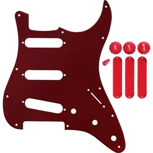 NEW 11 Holes SSS Strat Guitar Pickguard Set Closed Pickup Cover Volume Tone Knobs Switch Tip Guitar Accessories