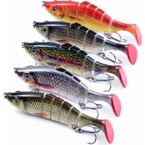 5PCS Fishing Lure Set Mini Multi Jointed Swimbait Fishing Lure 6 Segments Flexible Fish Bait Swimbait Bionic Crankbait Tackle