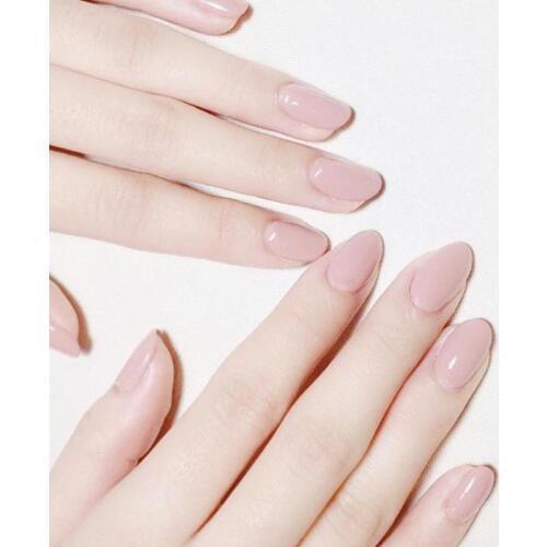 Girls Sweet Round Head Nude Color Fake Nails Candy Pure Color Acrylic False Nails Long Size Design Nail Art Tips With Glue