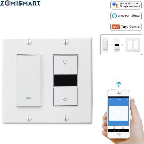 Smart Home Wall Light Switch Dimmer Switches 2 gangs Compatible with Alexa Google Assistant WiFi Tuya Control